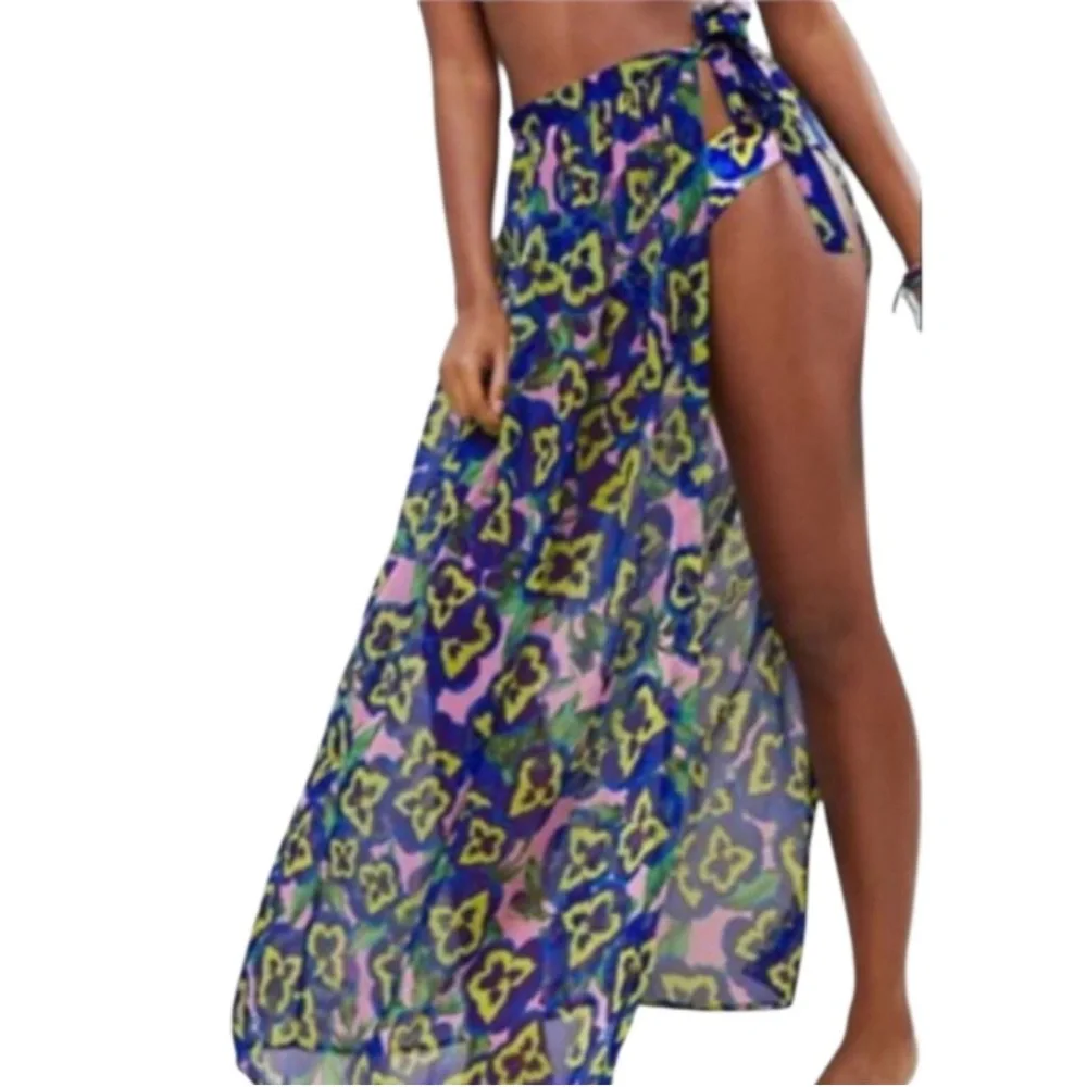 ASOS Green and Blue Swim Sarong - Picture 2 of 5